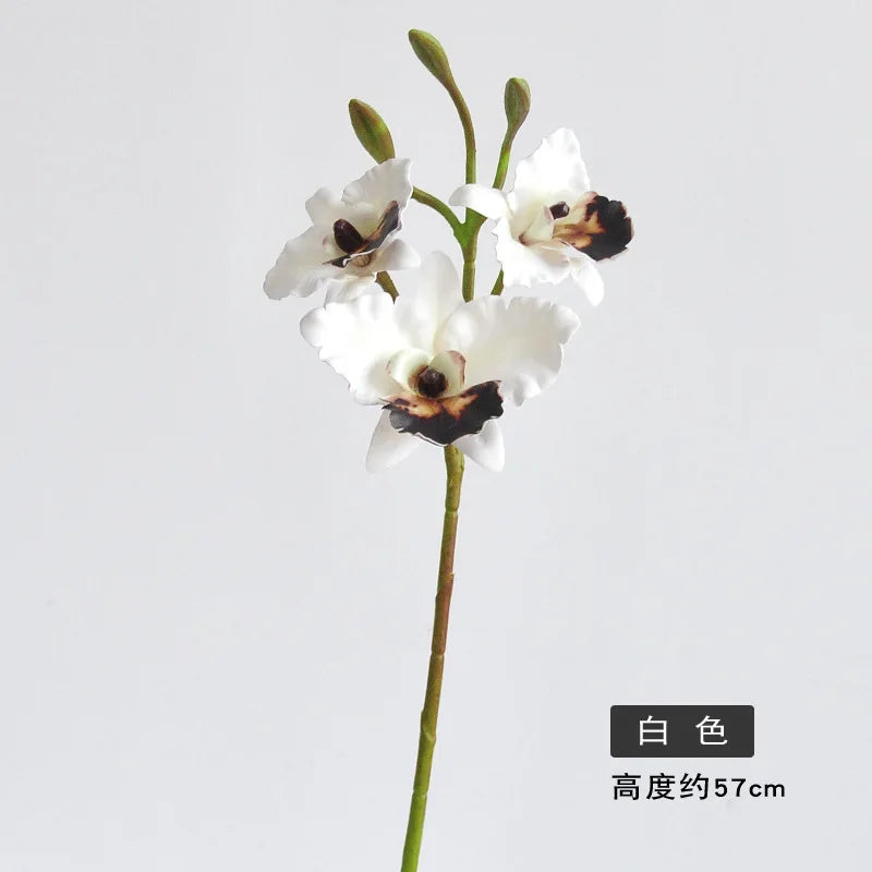 Bouquet artificiel orchidées violet blanc vert moderne décoration intérieure maison anniversaire mariage