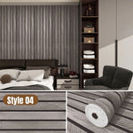 revêtement mural autocollant 3d grain bois moderne facile poser beige noir salon decoration