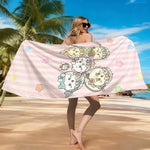 serviette plage rose clair étoiles animées absorption rapide polyester coton été plage yoga piscine