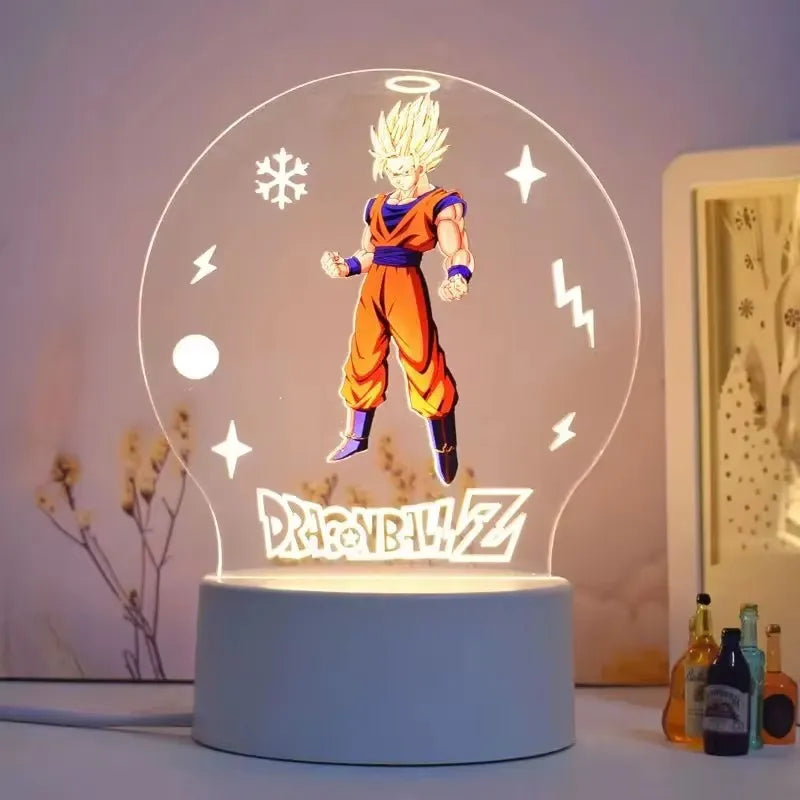 lampe led dragon ball transparente personnages goku animation décoration noël moderne