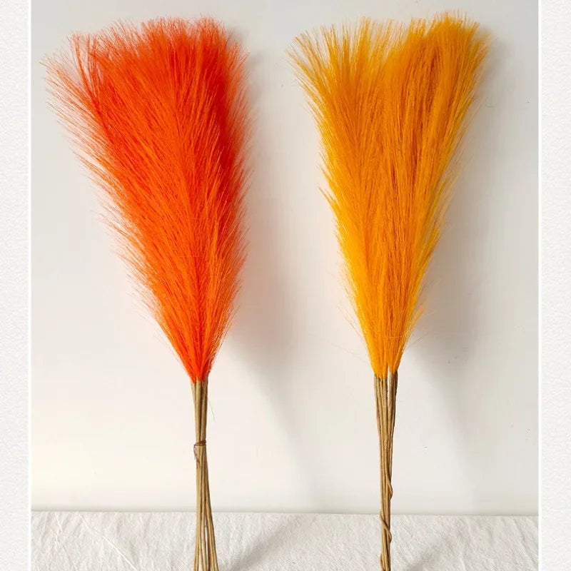 décoration naturelle plumes artificielles gris violet rose blanc orange Jaune