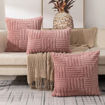 taies d'oreiller géométriques polyester modernes vert clair rose pâle beige olivine fixations glissière