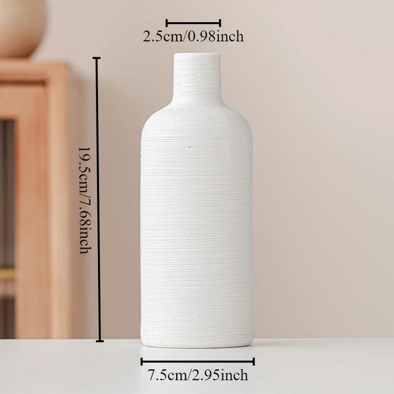 vase céramique blanc minimaliste ligne horizontale décoration intérieur table simpleOpaque