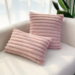 taies d'oreiller décoratives moderne rayées 30x50cm 45x45cm polyester beige clair coussins maison simple fixations