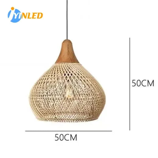 lampe suspendue tressée bohème vintage semi transparente 50cm 40cm chambre salon