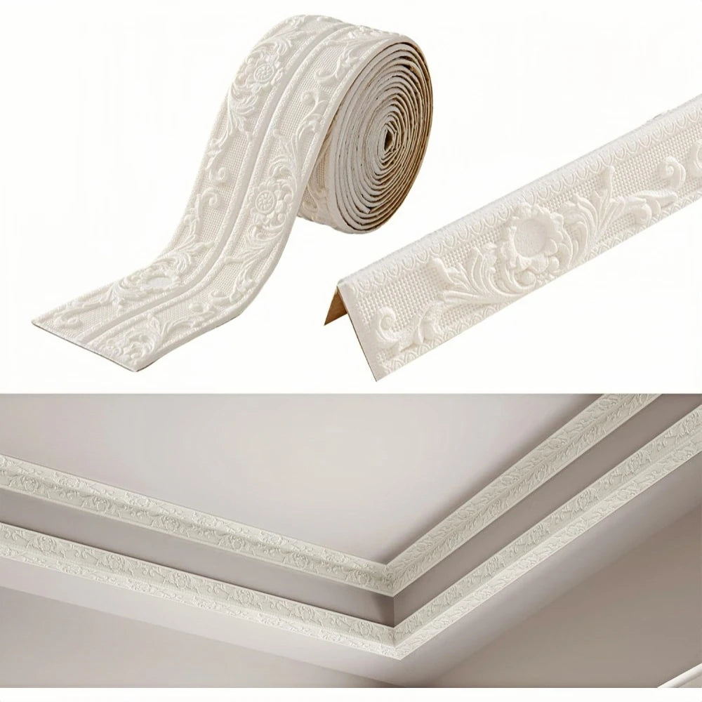 ruban decoratif autoadhesif 3d floral blanc classique 2.3m 12cm autoadhesif instructions