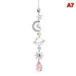 décoration murale cristal transparent multicolore lune soleil étoiles coeurs artisanal