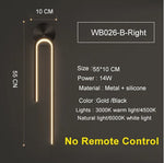 lampe murale led moderne minimaliste noir doré fixée mur interrupteur câble 2000lm chambre salle