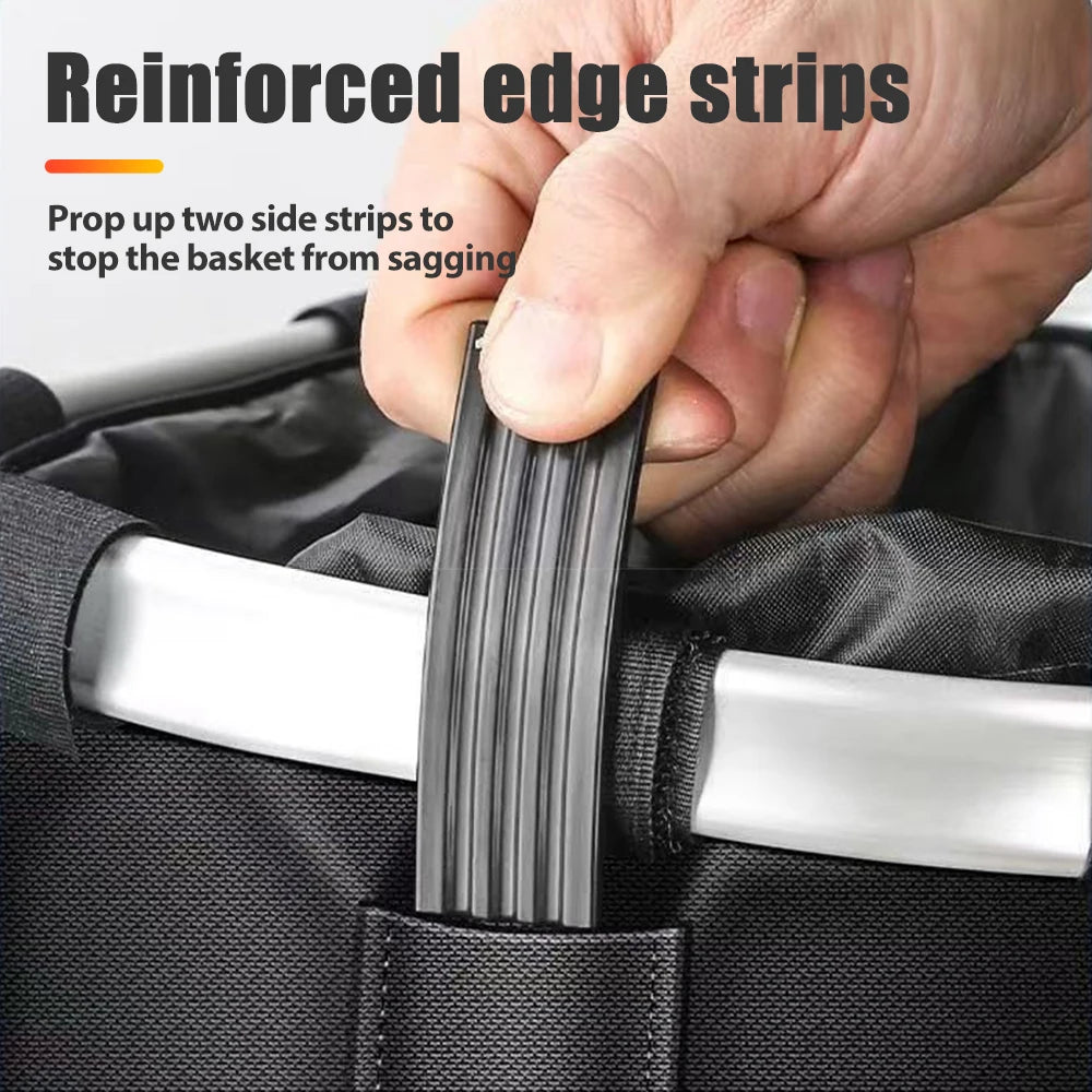 sac guidon vélo étanche tissu oxford noir bandes argentées fixations clips utilitaire