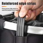 sac guidon vélo étanche tissu oxford noir bandes argentées fixations clips utilitaire