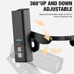 lampe frontale portable clip on noir moderne compact indicateur charge
