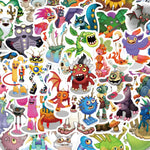 stickers multicolores dessins animés monstres robots animaux pack diy adhésifs mignons musique enfants cartoonaux