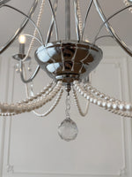 lustre cristal transparent blanches classique gris métallisé blanc ampoules E14
