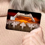 autocollants graphiques metallica cartes bancaires réutilisables waterproof noir rouge bleu