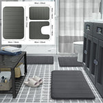 tapis bain mousse mémoire forme absorbant antidérapant moderne rayé beige clair salle bain lavable