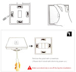 interrupteur tactile noir blanc doré moderne minimaliste boutons verre trempé led eu
