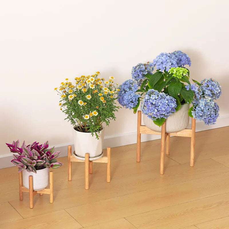 support plante bois naturel moderne minimaliste intérieur extérieur balcon jardin pot fleur.storage display organization