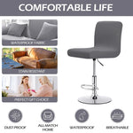 housse chaise haute tissu imperméable élasthanne polyester moderne gris uni ajustable