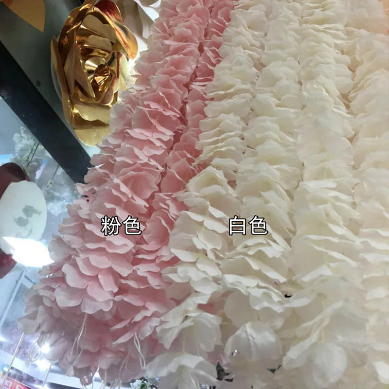 guirlande fleurs artificielles soie mariage extérieur blanc rose violet vert festive