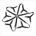 attaches draps élastiques pinces métal noir blanc tissu élastique quadrillé utilitaire fixations matelas drap