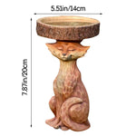fontaine oiseaux résine texture bois brun gris naturelle animaux deco jardinextérieur