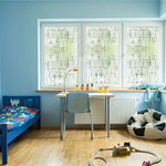 film fenêtre décoratif moderne lignes vertes fond blanc protection uv isolation thermique 45x100cm 45x200cm