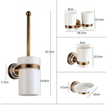 ensemble quincaillerie bain or antique élégant classique porte serviettes savon gobelet papier wc