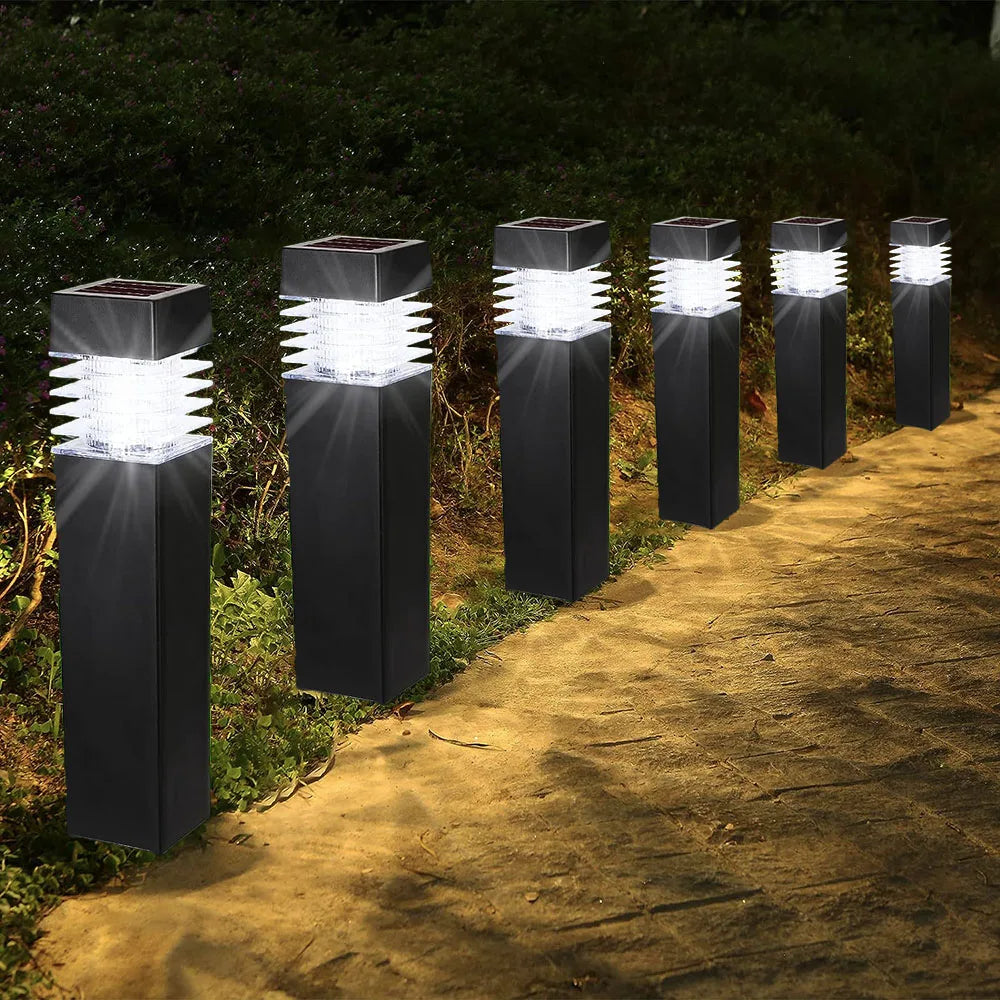 lumière solaire jardin led ip68 moderne pied autoinstallation noir texturéeextérieur