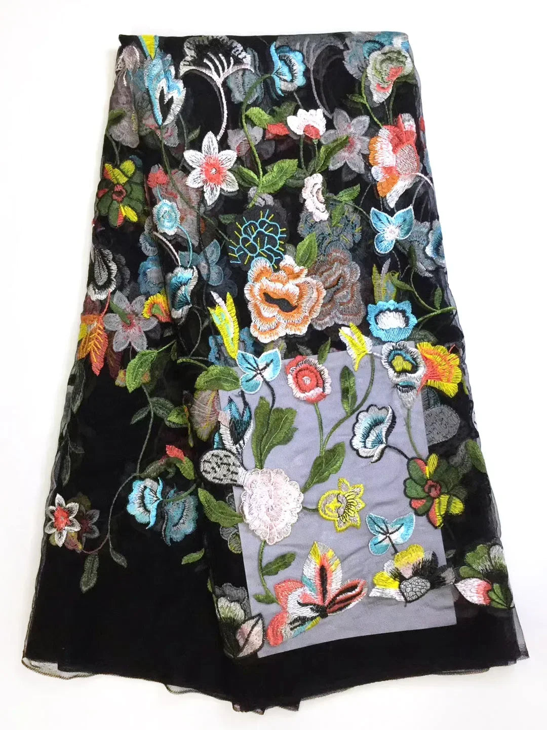 tissu africain dentelle verte brodée floral transparent élégant robe haute qualité yards