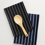 serviettes table coton bleu marine rayées classiques absorption rapide dimension 40x60cm