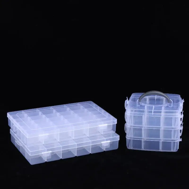 boîte rangement transparente moderne bijoux vis 15 18 24 28 30 36 compartiments amovible