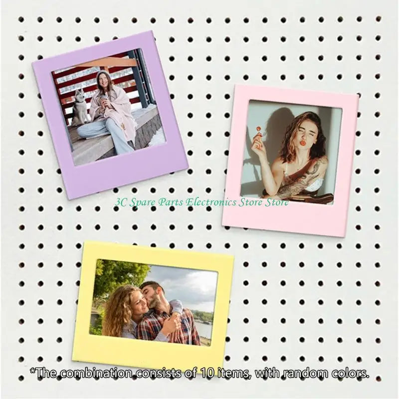 cadres photo aimants couleurs modernes réfrigérateur photos instantanées variées minimalistes