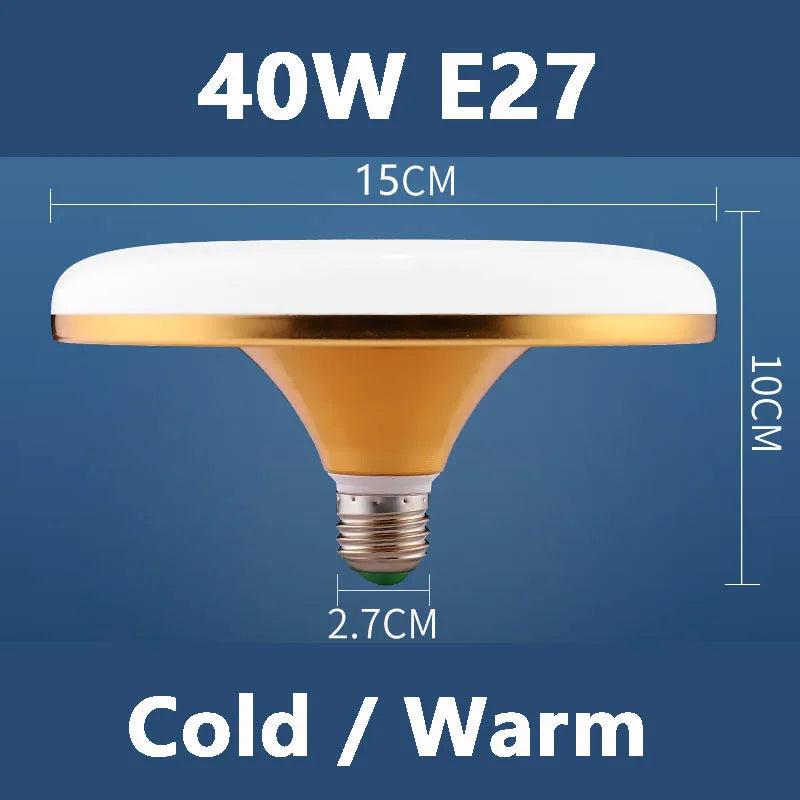 ampoule led ufo e27 ac 220v 15w 20w 30w 40w 50w 60w lumière froide