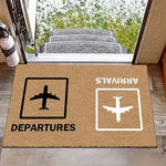 tapis sol antidérapant imperméable motif avion moderne noir beige blanc