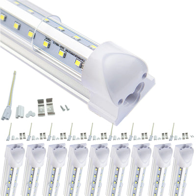 Lot de 10 tubes LED T8 1,2 m double V blanc chaud