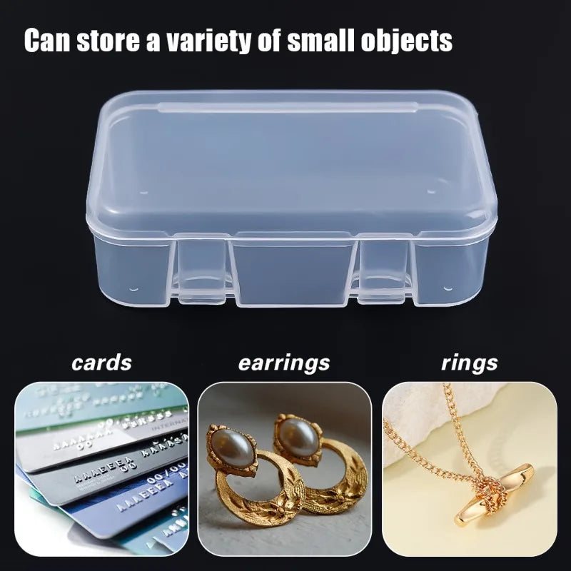 boîtes rangement transparentes clips fermeture poignées bijoux accessoires bricolage modernes pratiques