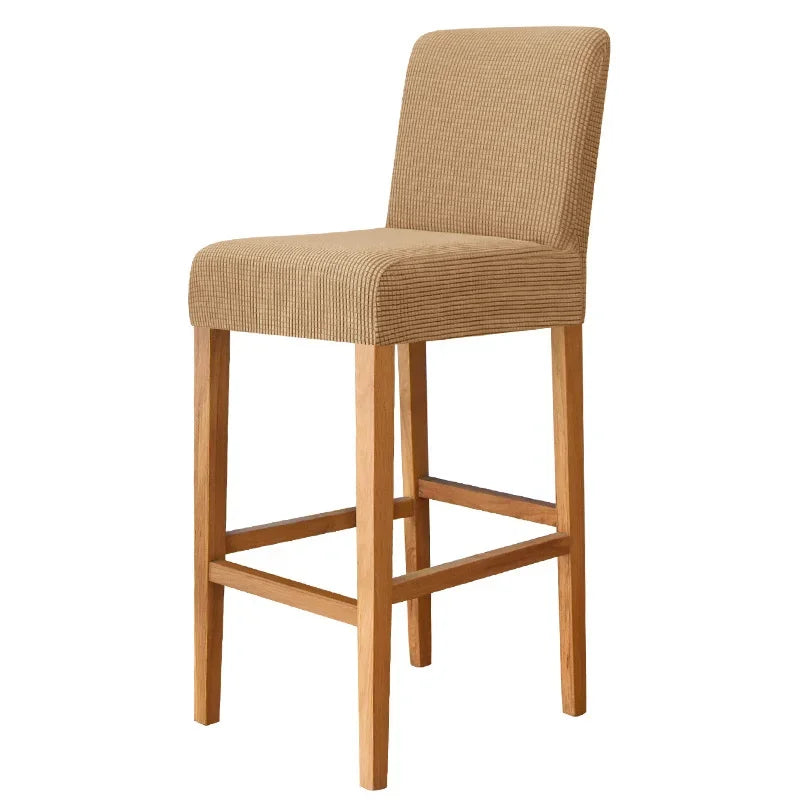 Housse chaise jaune rayée moderne adhésive polyester bar stool banquet