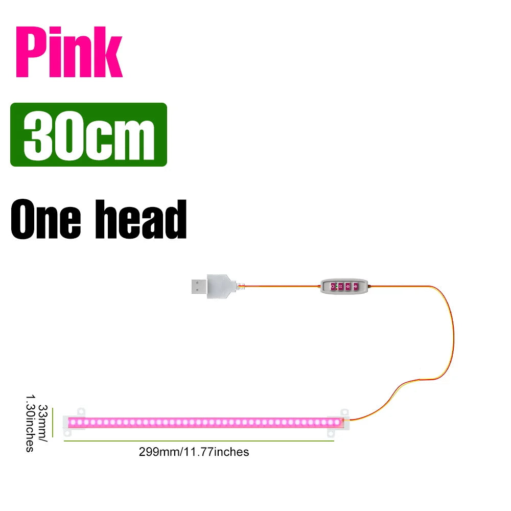lampe led plante 30 50cm blanc rose bleu moderne clips adaptable usb