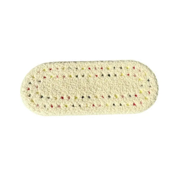 tapis peluche blanc noir multicolore moderne doux points noirs multicolores 22cm 15cm 20cm 15cm