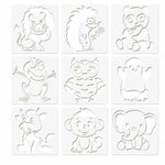 pochoirs animaux mignons blancs cartoon gabarits peinture tissu toile loisirs créatifs DIY différents