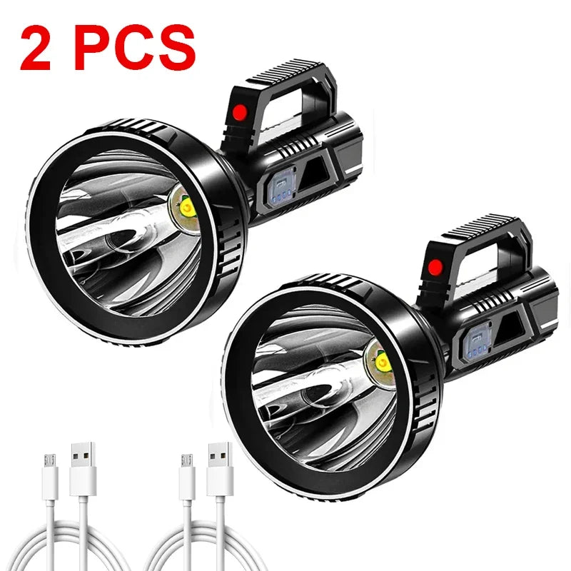 lampe torche puissante rechargeable écran digital résistante choc mode défense lumière intense camping