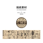 ruban adhésif vintage rétro motifs anciens chiffres lettres opacité beige noir scrapbooking diy