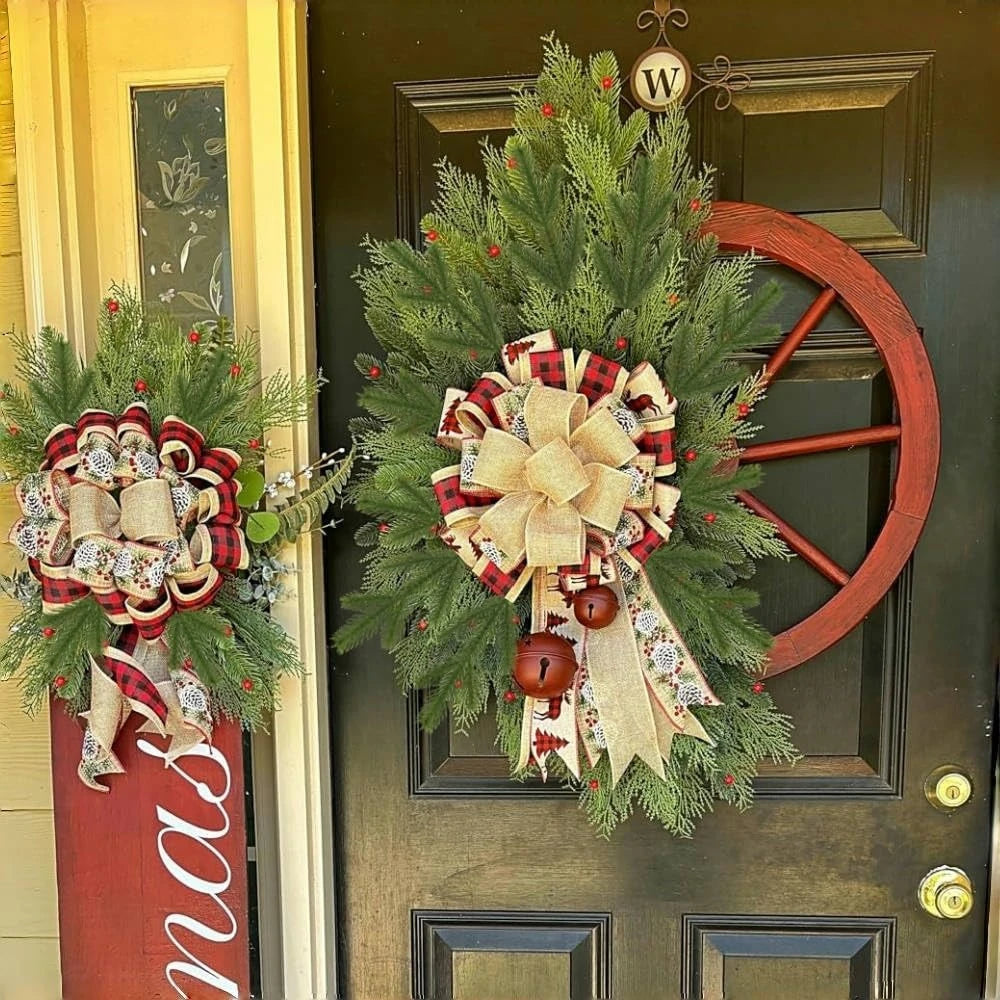 décoration noël branches sapin artificielles bouquet vert feuilles pointues naturel rustique traditionnel cones baies