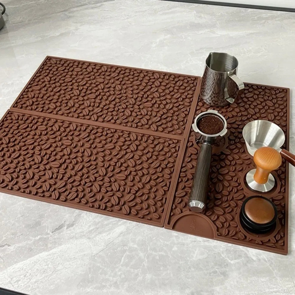 tapis cuisine silicone grains antidérapant drainant imperméable noir marron vert gris moderne