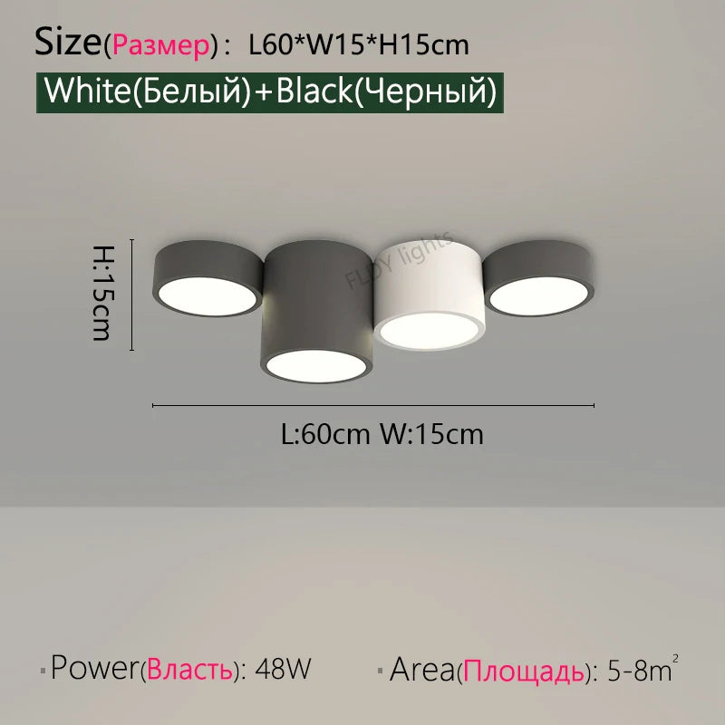 lampe minimaliste gris blanc éclairage moderne chambre salon entrée étude 10m² LED montée surface