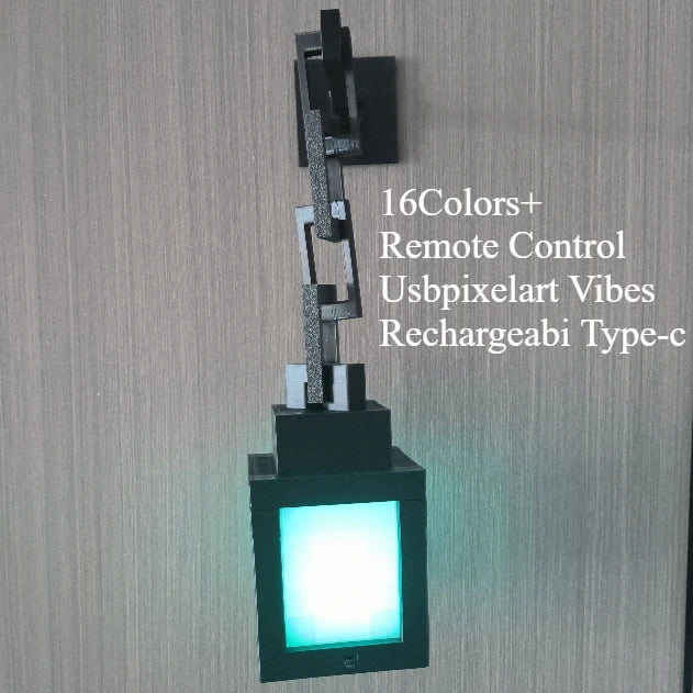 lampe murale décorative moderne led rechargeable télécommande couleurs variées cubique angularité