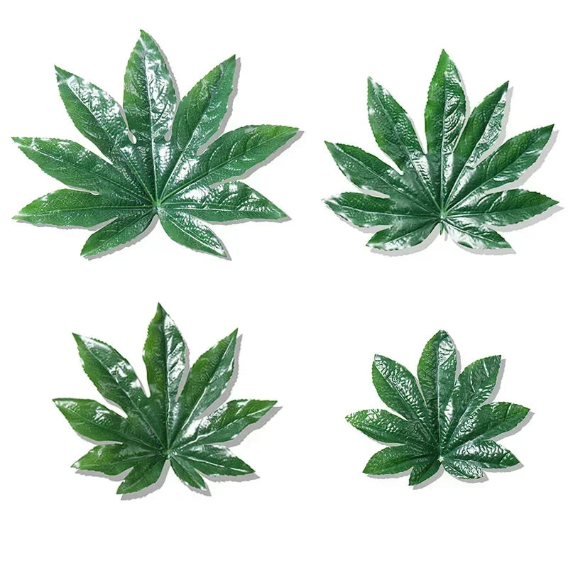 feuilles artificielles vertes plante décoration extérieure pièces plastique naturellement stylées chambre
