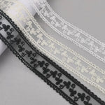 ruban dentelle fleurs simple noir blanc rose bleu violet classique clips cheveux polyester translucideDecorationFestive