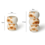 vase céramique blanc noir chaton taches marron décoratif animalier fleurs artificielles salon chambre
