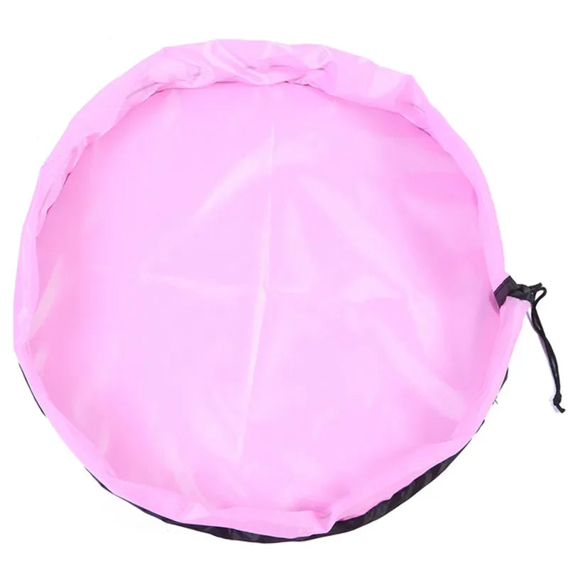 sac rangement pliable bleu rose moderne ø150cm ø50cm tissu uni opaque multifonctionnel salon